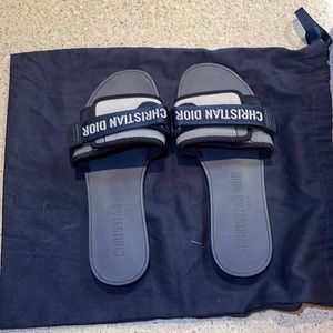 Dior evolution slide dark blue and gray technical fabric